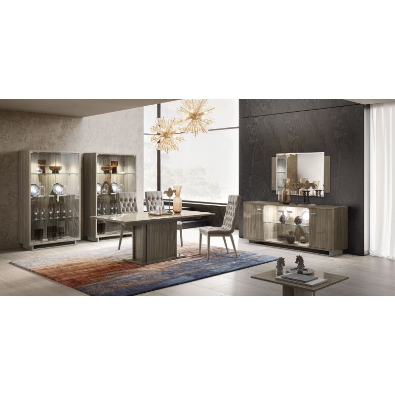 Picture of 79/97" Extendable Grey Wood veneer Dining Table