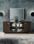 Picture of 79" x 34" Inch 4 Door Walnut Buffet w/Mirror