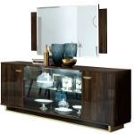 Picture of 79" x 34" Inch 4 Door Walnut Buffet w/Mirror