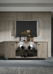 Picture of 79" x 34" Inch 4 Door Grey Buffet w/Mirror