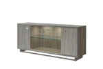 Picture of 79" x 34" Inch 4 Door Grey Buffet w/Mirror