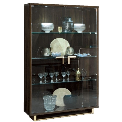 Show details for 2 Door Walnut China - 43"W x 19"D x 76"H Picture of 2 Door Walnut China - 43"W x 19"D x 76"H