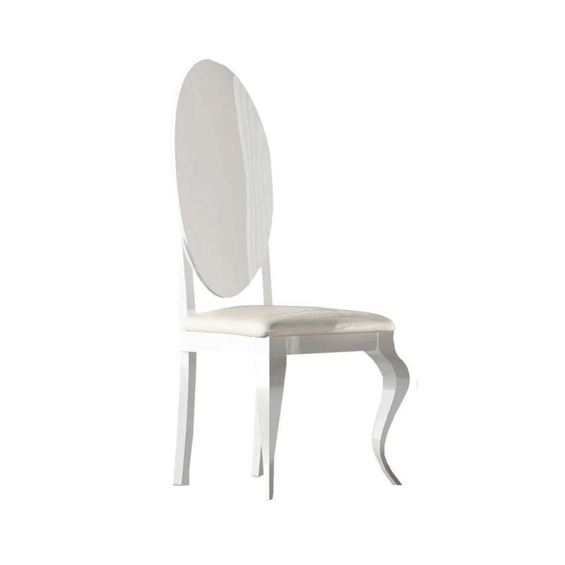 Picture of Classic Fancy White/Walnut Carmen Side Chair with Premium Fabric