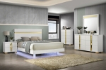 Picture of White Gold Dresser and Mirror