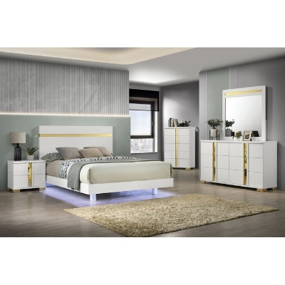 Show details for 5pc White Gold Twin Bedroom set Picture of 5pc White Gold Twin Bedroom set
