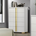 Picture of 5pc White Gold Twin Bedroom set