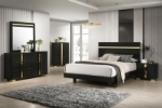 Picture of Black Gold Dresser and Mirror