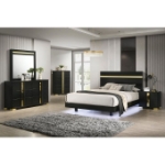 Picture of 5pc Black Gold Twin Bedroom set