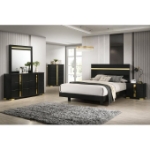Picture of 5pc Black Gold Twin Bedroom set