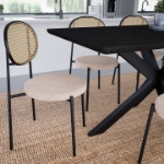 Picture of Dining Chair with Rattan Back and Stainless Steel Legs