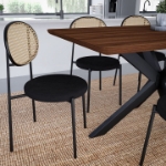Picture of Dining Chair with Rattan Back and Stainless Steel Legs
