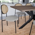 Picture of Dining Chair with Rattan Back and Stainless Steel Legs