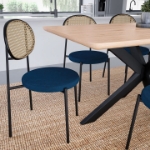 Picture of Dining Chair with Rattan Back and Stainless Steel Legs