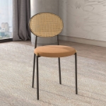 Picture of Dining Chair with Rattan Back and Stainless Steel Legs