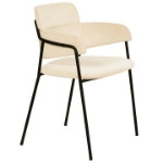 Picture of Velvet Dining Chair with Curved Open-Back Design and Black Stainless Steel Legs