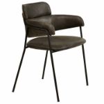 Picture of Dining Chair with Curved Open-Back Design and Black Stainless Steel Legs