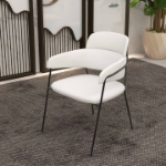Picture of Dining Chair with Curved Open-Back Design and Black Stainless Steel Legs