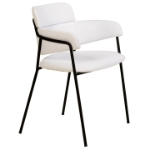 Picture of Dining Chair with Curved Open-Back Design and Black Stainless Steel Legs