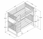 Picture of 33" - 39" Bunk Bed split into two twin beds w/trundle or w/o trundle Bed and Mattresses