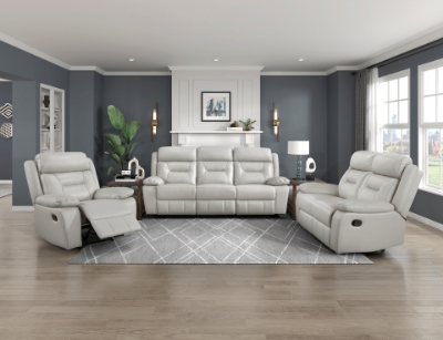 Show details for Genuine Leather Reclining Sofa, Love Seat and Chair Picture of Genuine Leather Reclining Sofa, Love Seat and Chair
