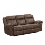 Picture of Brown Leatherette Manual Sofa, Loveseat and Recliner