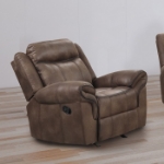 Picture of Brown Leatherette Manual Sofa, Loveseat and Recliner