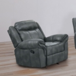 Picture of Dark Gray Leatherette Manual Sofa, Loveseat and Recliner