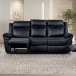 Picture of Black Leatherette Manual Sofa