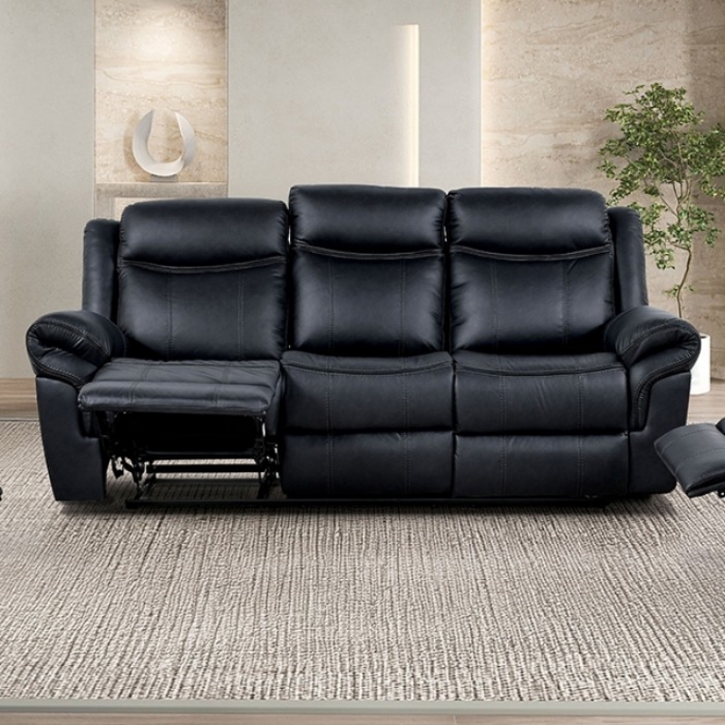 Picture of Black Leatherette Manual Sofa