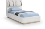Picture of Linen Textured Fabric Upholstered Twin Bed