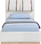 Picture of Linen Textured Fabric Upholstered Twin Bed