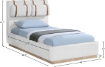 Picture of Linen Textured Fabric Upholstered Twin Bed