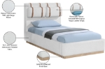 Picture of Linen Textured Fabric Upholstered Twin Bed