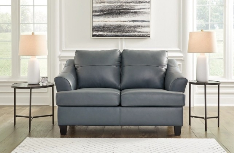 Picture of Genuine Leather Coconut Grey Loveseat