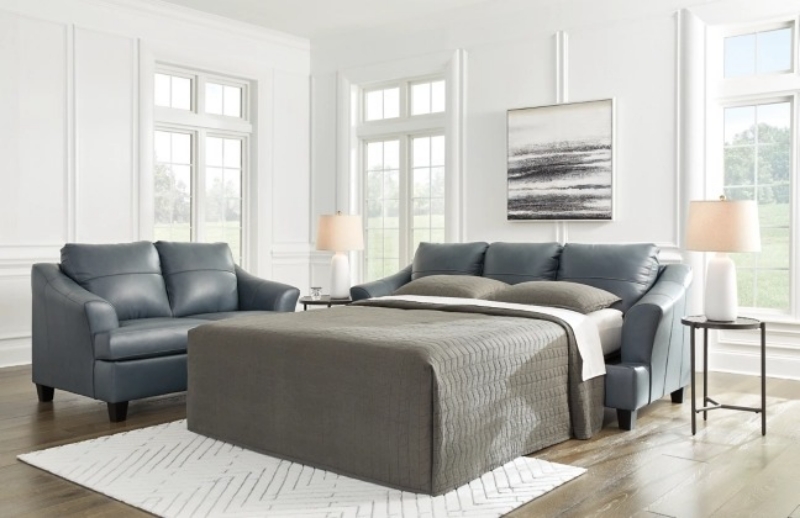 Picture of Genuine Leather Coconut Grey Sofa Sleeper