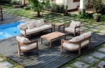Picture of Outdoor Collection : Water Resistant Fabric Upholstered Outdoor Sofa, Loveseat, Chair and Lounge Chair
