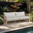 Picture of Outdoor Collection - Resilient Waterproof Fabric Upholstered Outdoor Patio Sofa, Loveseat, Chair and Coffee Table