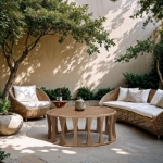 Picture of Outdoor Collection - Resilient Waterproof Fabric Upholstered Outdoor Patio Sofa, Loveseat, Chair and Coffee Table