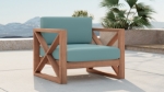 Picture of Outdoor Collection - Water Resistant Fabric Upholsetered Outdoor Patio Sofa, Loveseat, Chair and Coffee Table