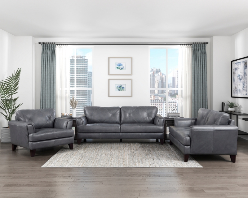 Picture of Genuine Leather Sofa, Loveseat and Chair