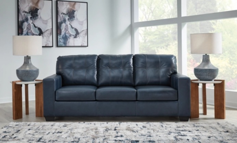Picture of Navy Genuine Leather Sofa