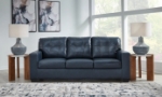 Picture of Navy Genuine Leather Sofa, Loveseat and Chair