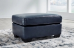 Picture of Navy Genuine Leather Ottoman