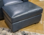Picture of Navy Genuine Leather Ottoman