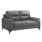 Picture of Genuine Leather Dark Grey loveseat