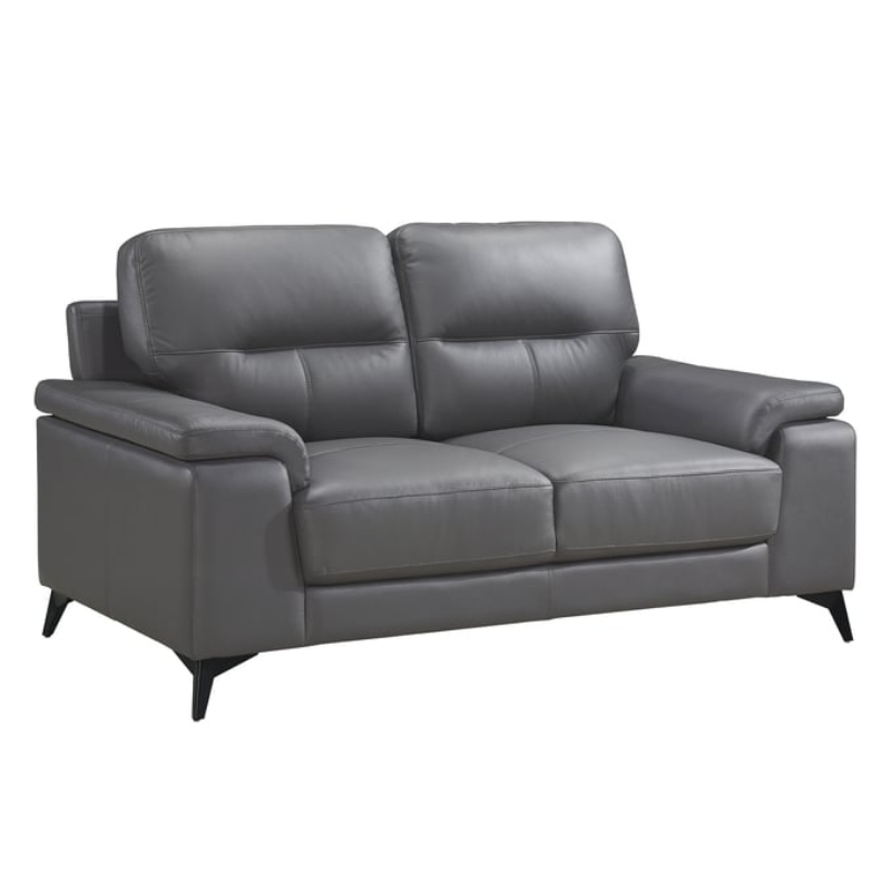 Picture of Genuine Leather Dark Grey loveseat