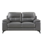Picture of Genuine Leather Dark Grey loveseat