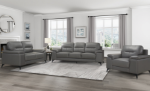 Picture of Genuine Leather Dark Grey loveseat