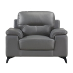 Picture of Genuine Leather Dark Grey Chair