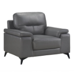 Picture of Genuine Leather Dark Grey Chair